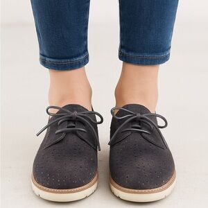 Bussola velvet Navy Lauren Pony Indigo women’s Perforated Lace Up Oxford  38